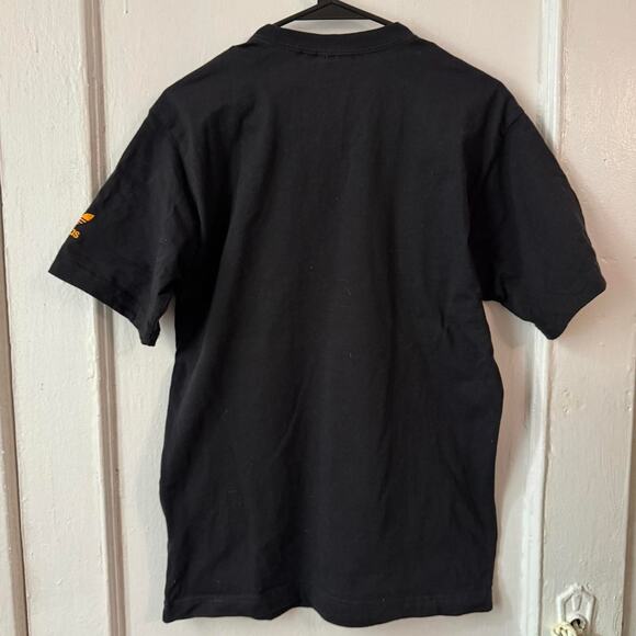 Adidas Originals colorful koi fish trefoil logo black graphic tee size Small - Picture 4 of 6